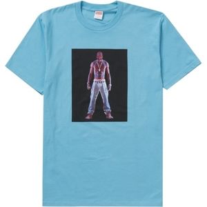 Authentic Supreme Tupac Hologram Tee Light Slate